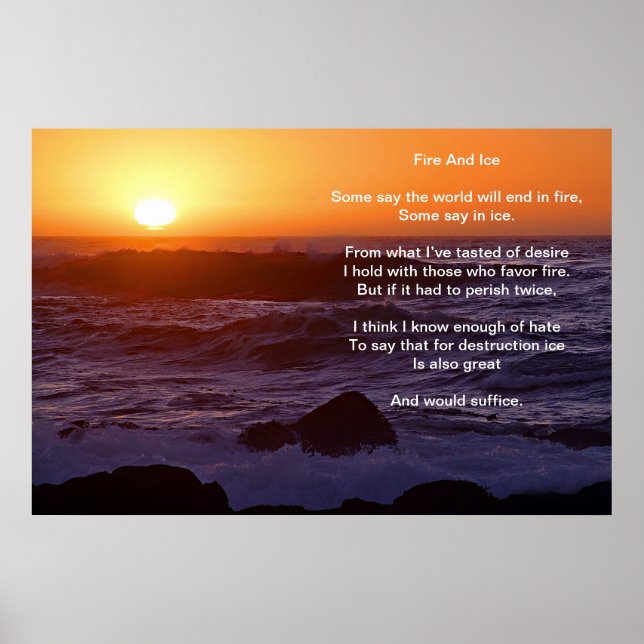 Fire And Ice Over A water Front Sunset Beach Poster (Front)