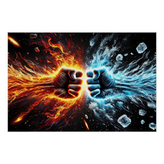 Fire and ice poster | Abstract Art for Modern