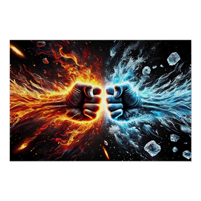 Fire and ice poster | Abstract Art for Modern (Front)