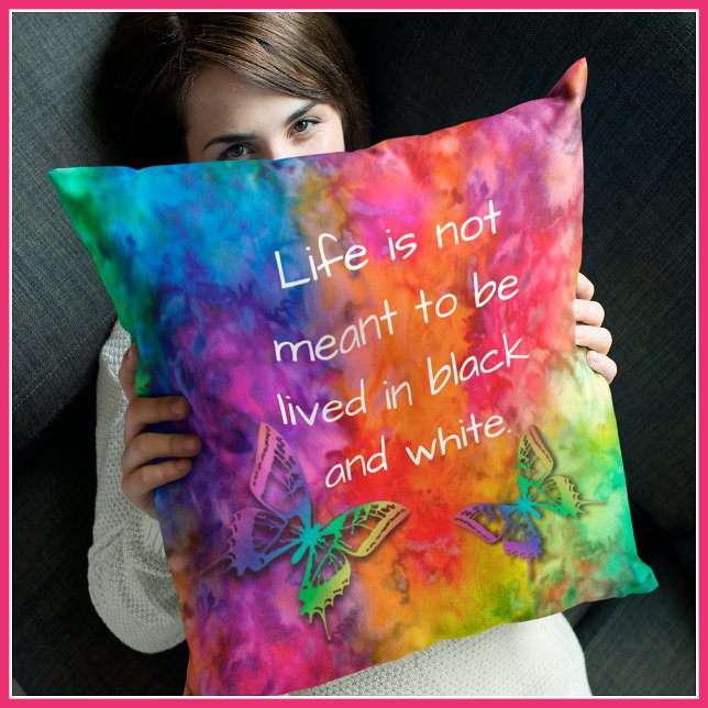 [Fire and Ice] Rainbow Boho Butterfly Tie-Dye Cushion (Creator Uploaded)