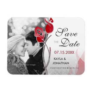 Fire and Ice Save the Date Magnets Red Roses