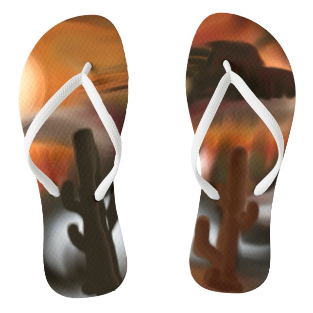 Fire and Ice Southwest Abstract Art Thongs (Footbed)