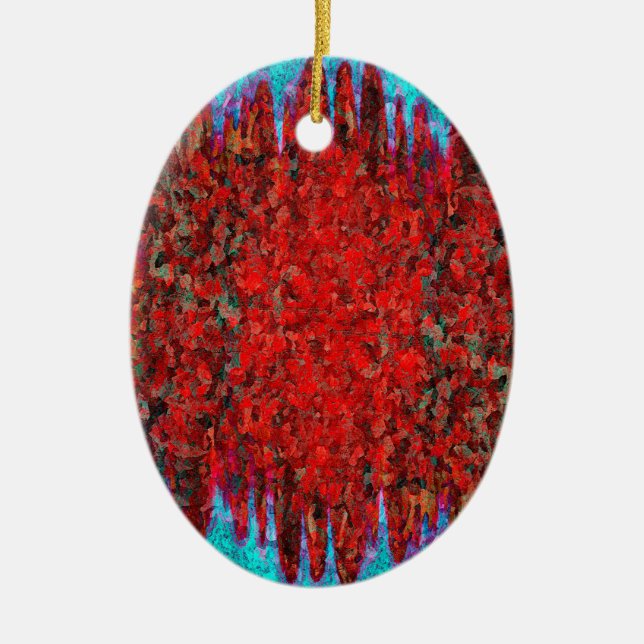 Fire and ice texture ceramic tree decoration (Front)