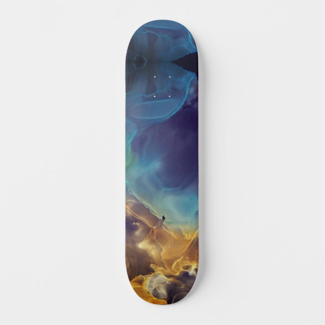Fire and Ice The Lonely Abstract Nebula  Skateboard (Front)