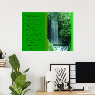 Fire And Ice With A Waterfall Posters