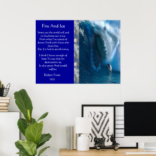Fire And Ice With Ocean silhouette Posters