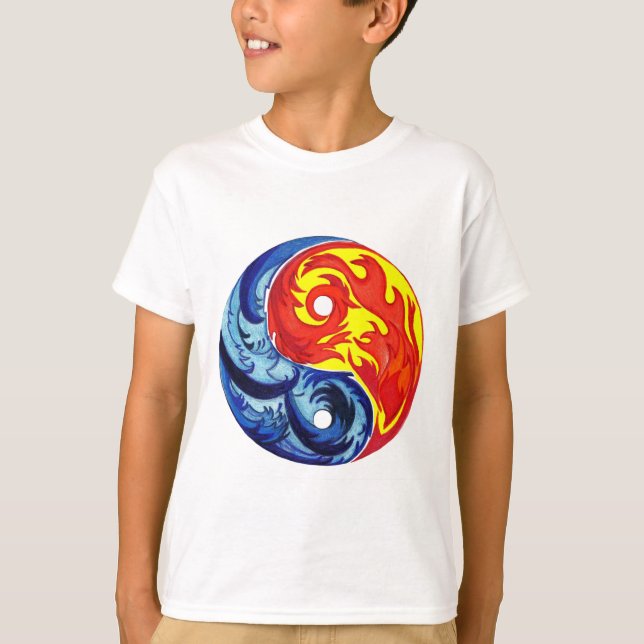 Fire and Ice Yin-Yang T-Shirt (Front)