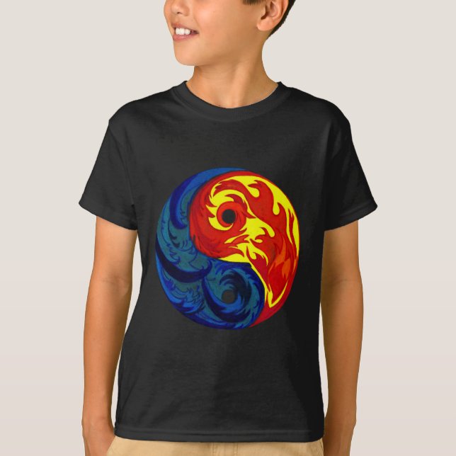 Fire and Ice Yin-Yang T-Shirt (Front)