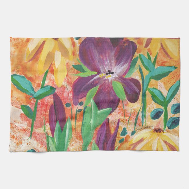 Fire and Iris kitchen towel (Horizontal)
