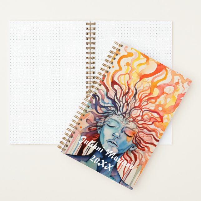 Fire and Liquid Custom name Notebook (Inside)