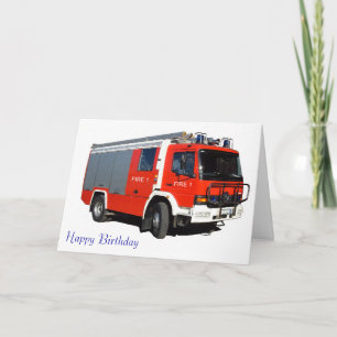 Fire and Rescue Engine for birthday greeting card