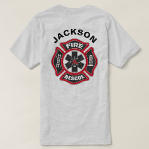 Fire and Rescue Red and Black T-Shirt