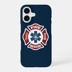 Fire and Rescue Red White and Blue iPhone 16 Case
