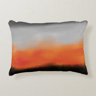 Fire and Smoke Watercolor Accent Pillow