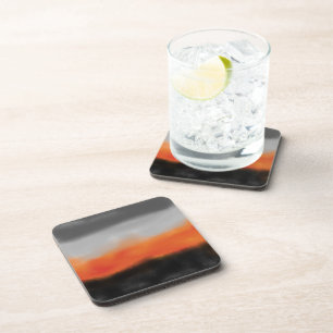 Fire and Smoke Watercolor Coaster