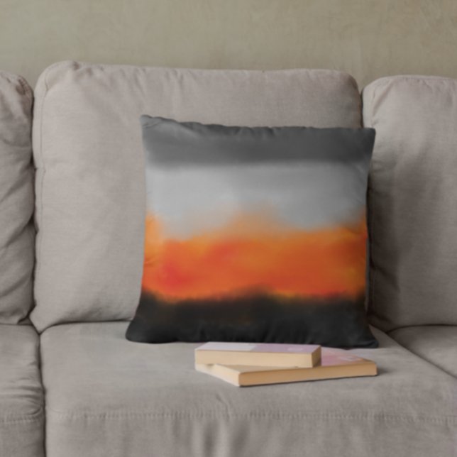 Fire and Smoke Watercolor Throw Pillow (Creator Uploaded)