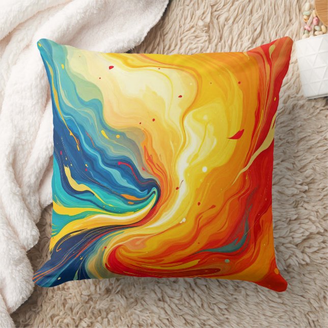 Fire and Water Abstract Cushion (Blanket)