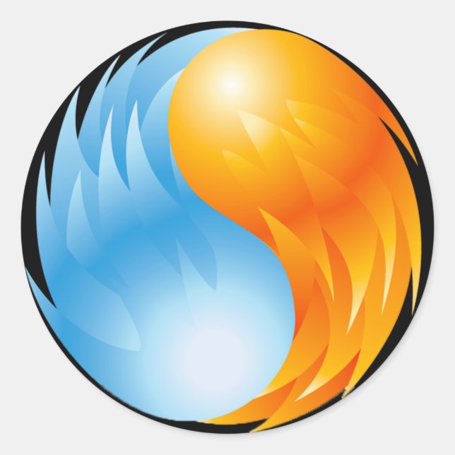 FIRE AND WATER CLASSIC ROUND STICKER (Front)