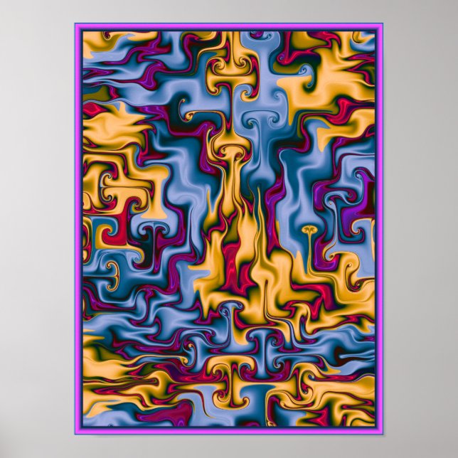 Fire and Water Pattern Poster (Front)