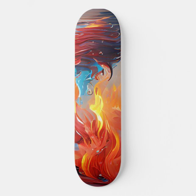 Fire and Water Skateboard Design (Front)