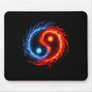 Fire And Water Yin Yang Symbol Balance Tai Chi Ene Mouse Pad