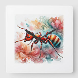 Fire ant 200924AREF105 - Watercolor Square Wall Clock