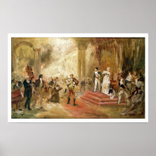 Fire at the Austrian Embassy (oil on canvas) Poster
