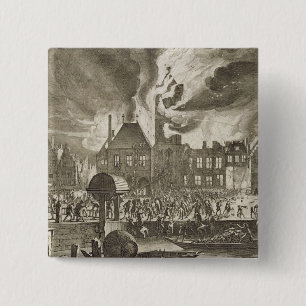 Fire at the old Amsterdam Town Hall, 17th July 165 15 Cm Square Badge