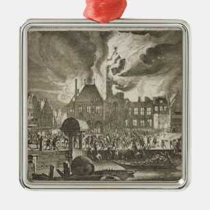 Fire at the old Amsterdam Town Hall, 17th July 165 Metal Ornament
