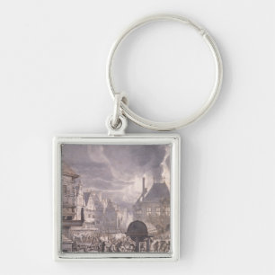 Fire at the Old Town Hall in Amsterdam Key Ring