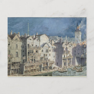 Fire at the Pont aux Meuniers in 1621 Postcard