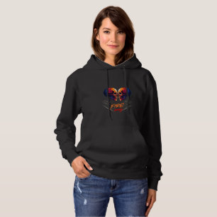 'Fire Away' Vibrant Twin Skulls Graphic Hoodie