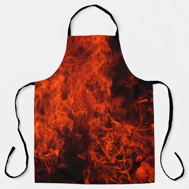 Fire background flame black hot apron (Front)