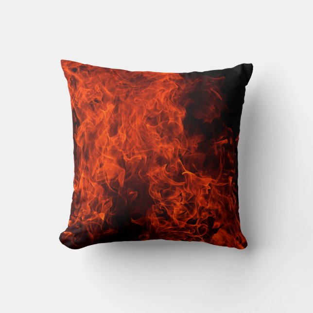 Fire background flame black hot cushion (Front)