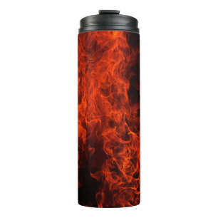 Fire background flame black hot thermal tumbler