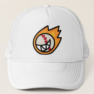 Fire Baseball Smile Trucker Hat