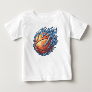 Fire Basketball – Intense Flame Sports Design Baby T-Shirt