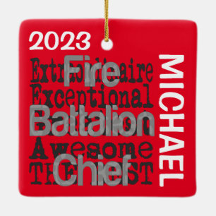 Fire Battalion Chief Extraordinaire CUSTOM Ceramic Ornament