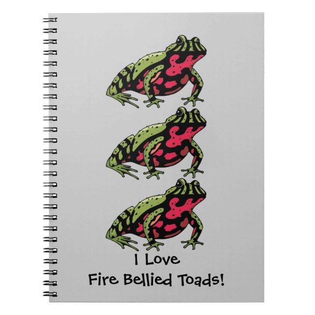 Fire Bellied Toad Love (customisable) Notebook (Front)