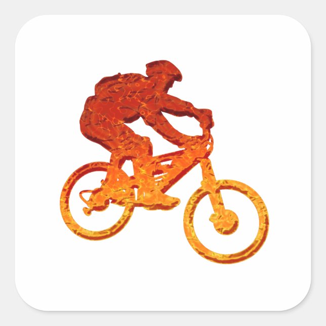 Fire Biker Square Sticker (Front)