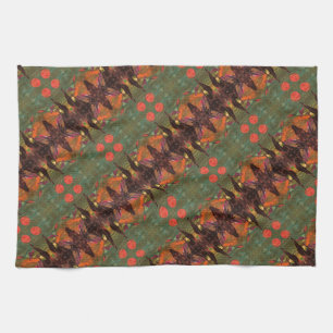"Fire Bird" alien life forms in flight, tiled Tea Towel