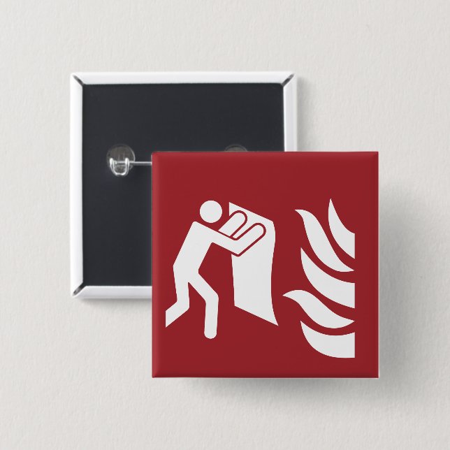 Fire Blanket Safety Sign 15 Cm Square Badge (Front & Back)