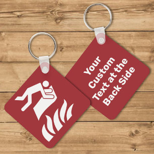 Fire Blanket Safety Sign Key Ring