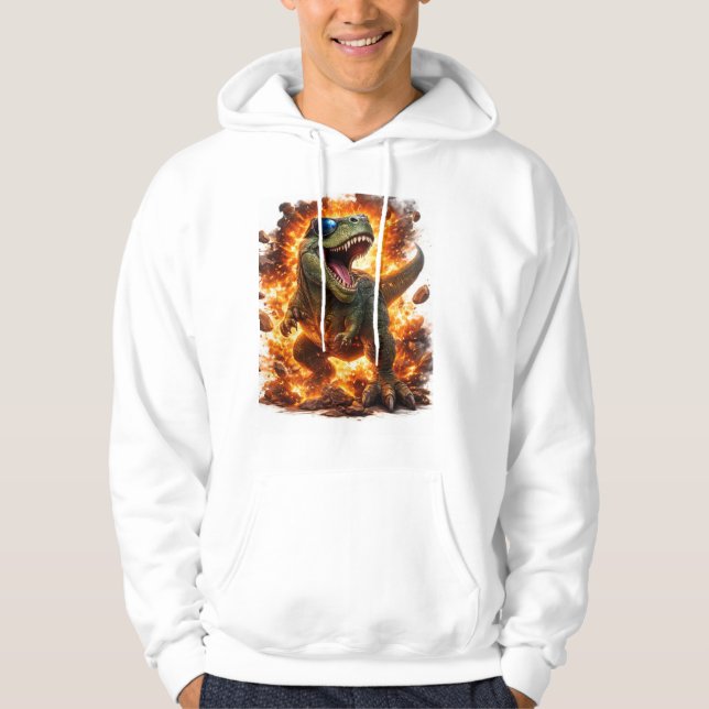 Fire Blast Dinosaur 3D Graphic T-Shirt | Bold Stre Hoodie (Front)