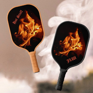 Fire Blazing Flames Hot Stuff Personalised Pickleball Paddle