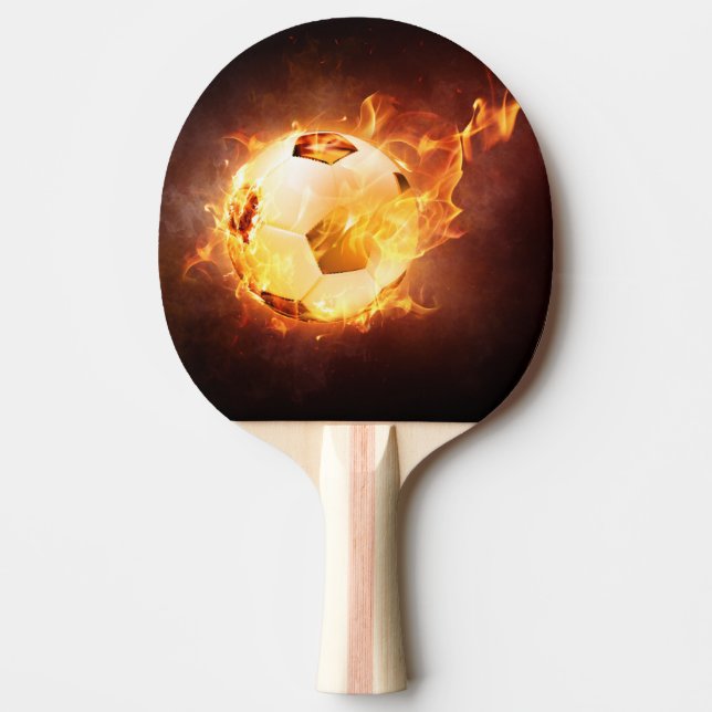 Fire Blazing Soccer Ball - Ping Pong Paddle (Front)