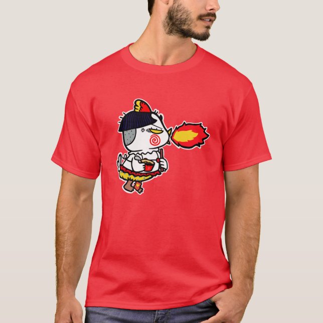 FIRE BREATH The Spiciest Noodles Buldak Hot Chicke T-Shirt (Front)