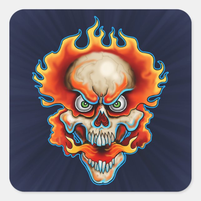 Fire Breather Design Square Sticker (Front)