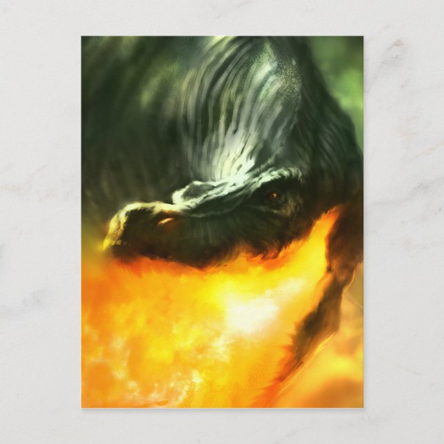 Fire-Breathing Dinosaur or Dragon by Michael Maher Postcard (Front)