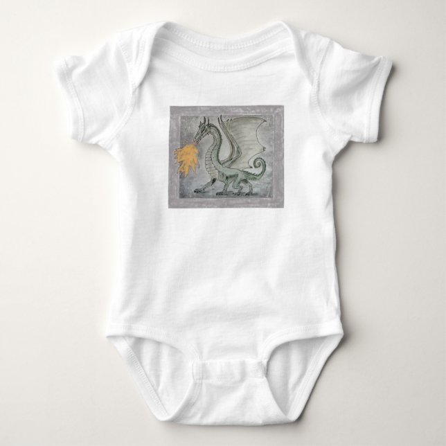 Fire Breathing Dragon Baby Bodysuit (Front)